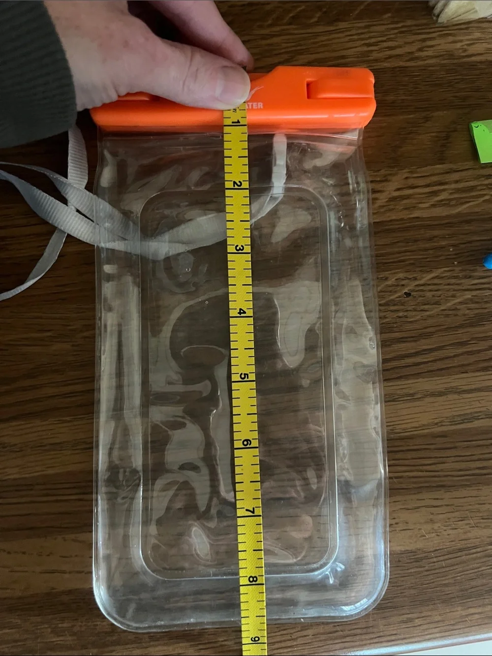 Clear Waterproof Phone Pouch with Orange Lock and White Lanyard - Clearwater